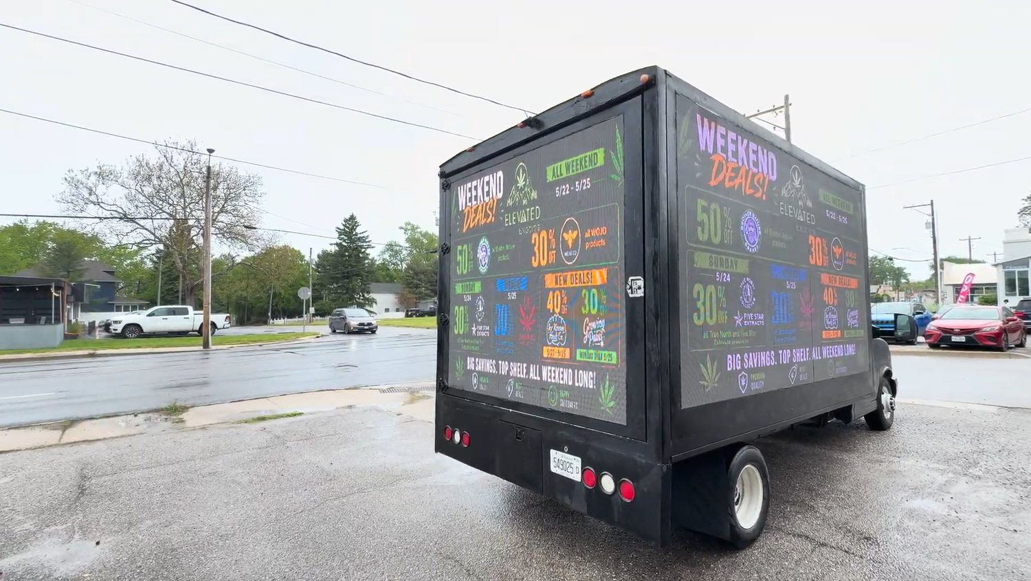 AOTC LED truck showing Elevated Exotics Weekend Deals creative