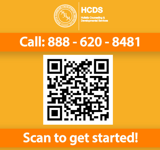 HCDS LED board creative with call-in number and QR code to get started