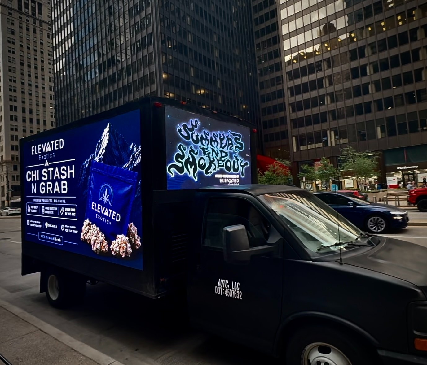 Dual-side campaign — Elevated Exotics & Summer's End Smokeout on Michigan Avenue