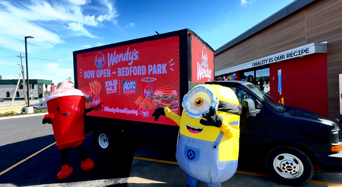 Wendy's grand opening on the AOTC mobile LED billboard truck, Chicago